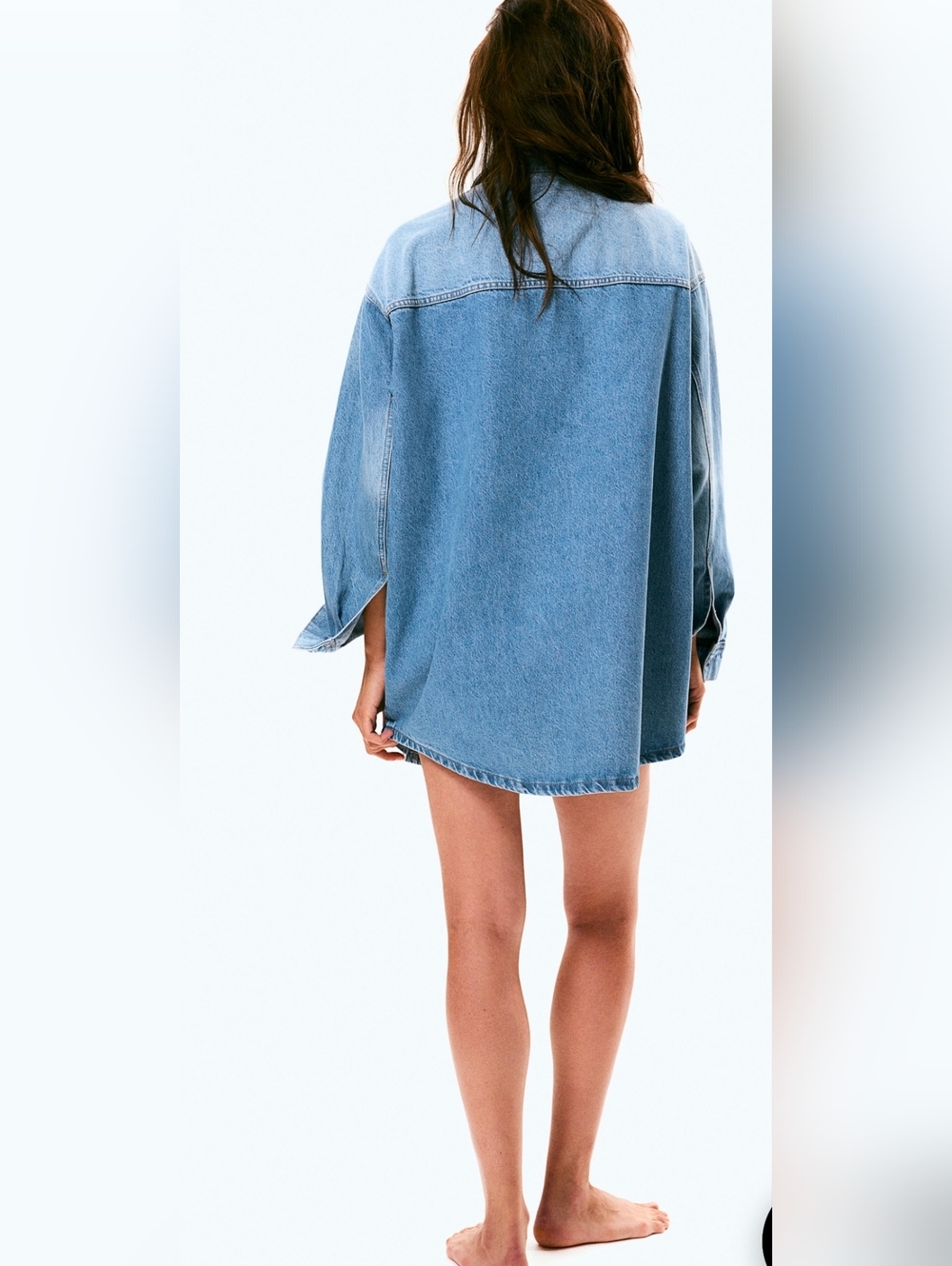 H&M Oversized Denim Shirt Dress Size Medium/Large NWOT - Picture 4 of 10